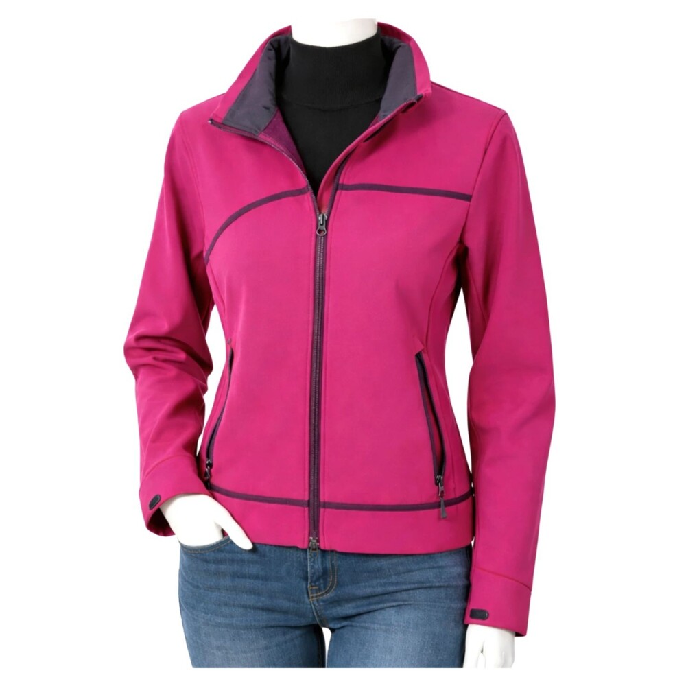 Columbia Titanium Softshell Jacket Womens S Pink Full Zip Hiking Trail Coat